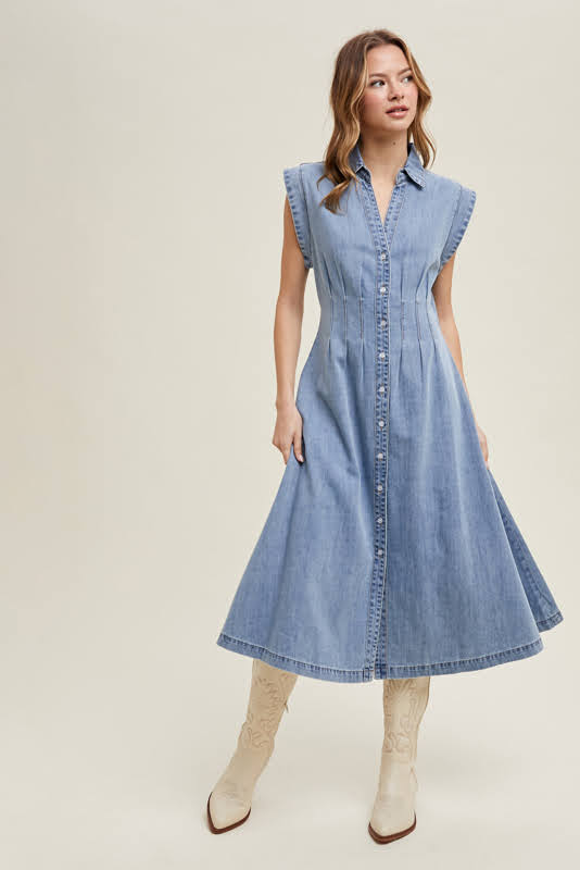 Lainey Denim Button Front Dress