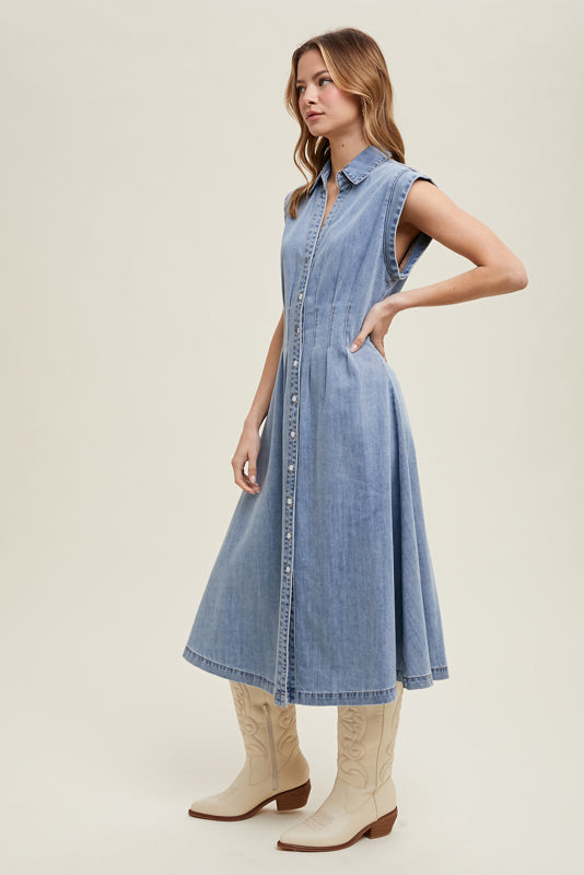 Lainey Denim Button Front Dress