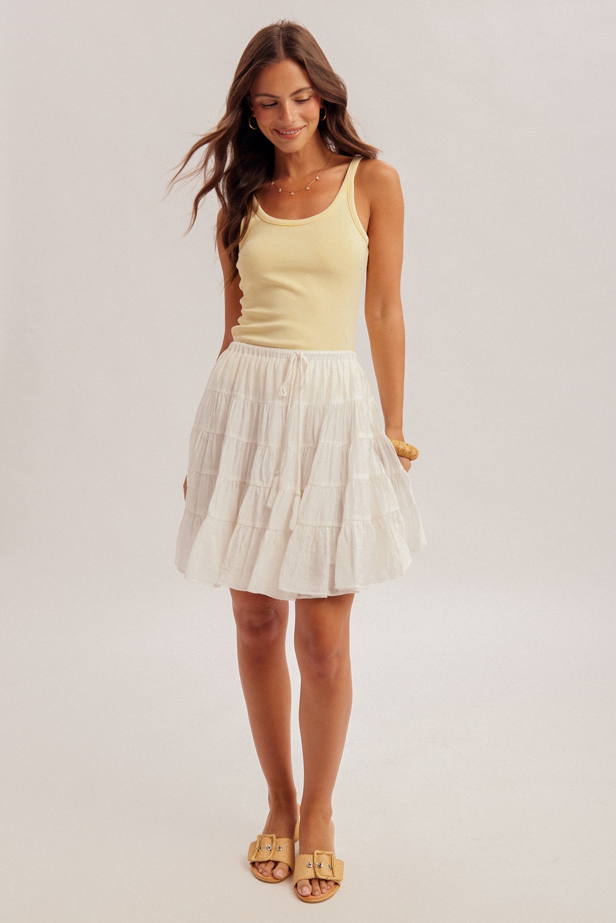 Tiered Midi Skirt with Tassel – Kalōn