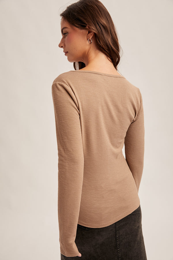 Lace Trim Detail Long Sleeve
