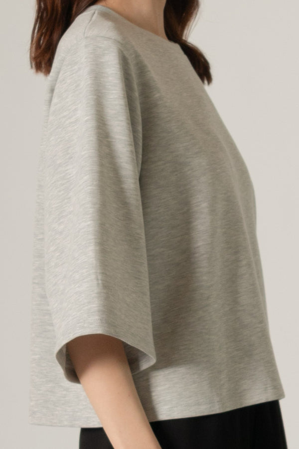 Modal 3/4 Sleeve Top in Heather Grey