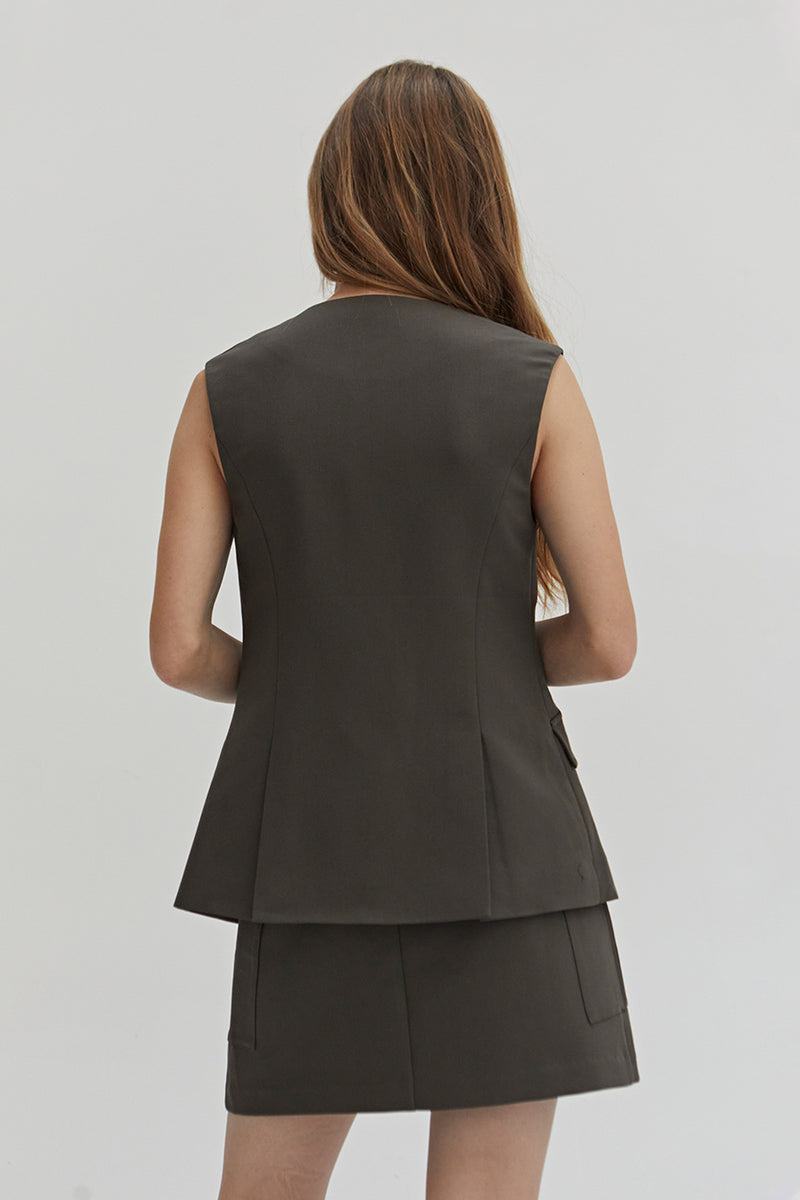 Angelica Sleeveless Open Suit Vest