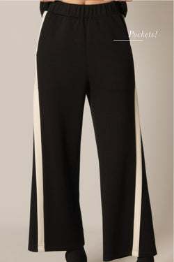 Scuba Trouser Pant in Black and Ivory