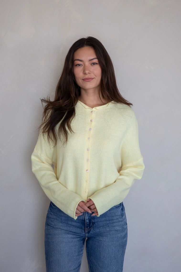 Butter Yellow Oversized Cardigan