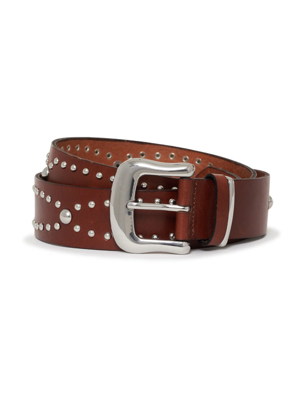 Rowan Studded Belt - Mahogany