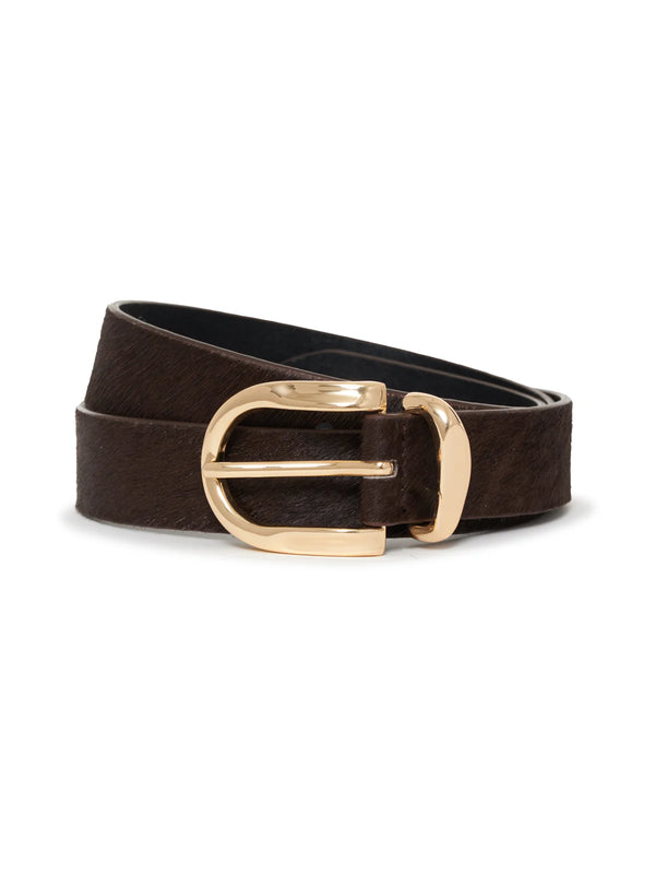 All Day Calf Hair Belt - Choco Brown