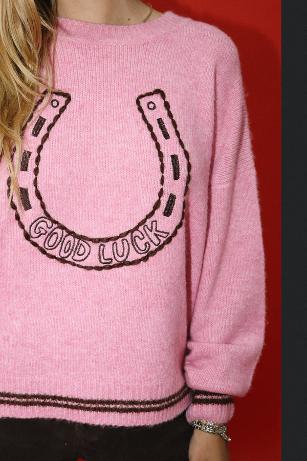 Good Luck Sweater in French Pink