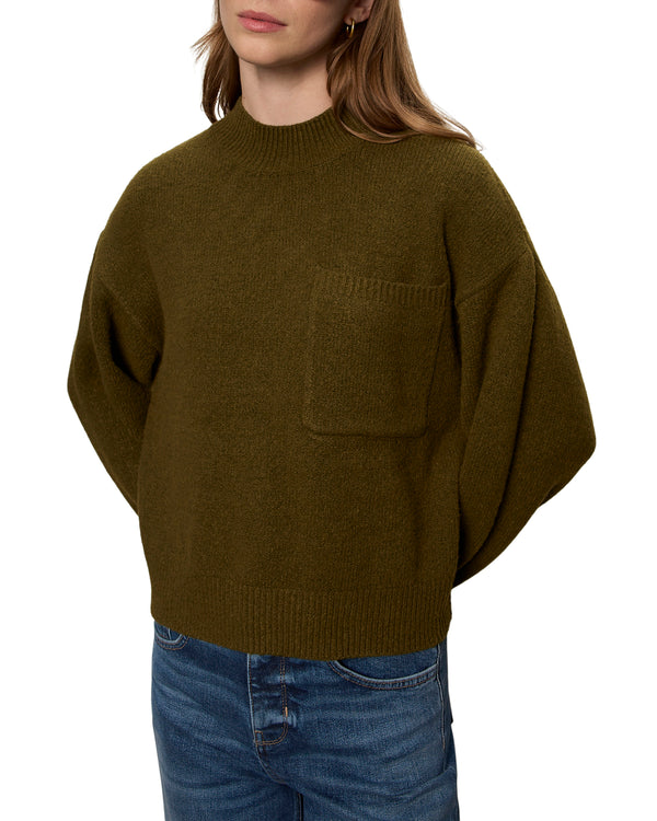 One Pocket Crew Sweater in Dirty Martini