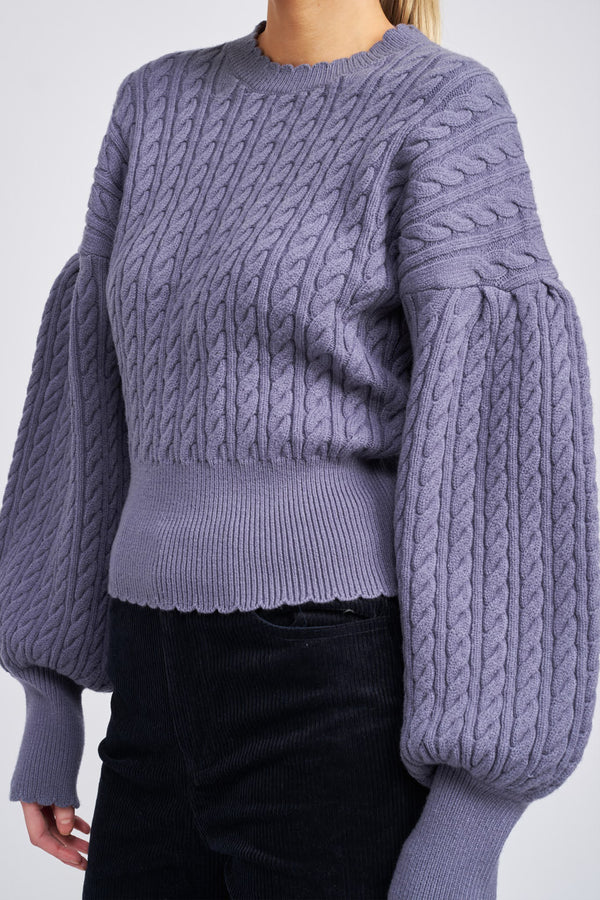 Denim Cable Sweater