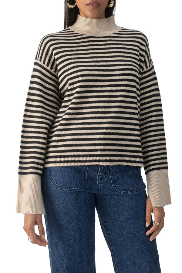 Chalet Stripe Sweater in Frosted Almond