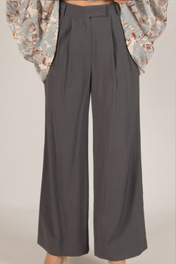 Wide Leg Trouser in Charcoal