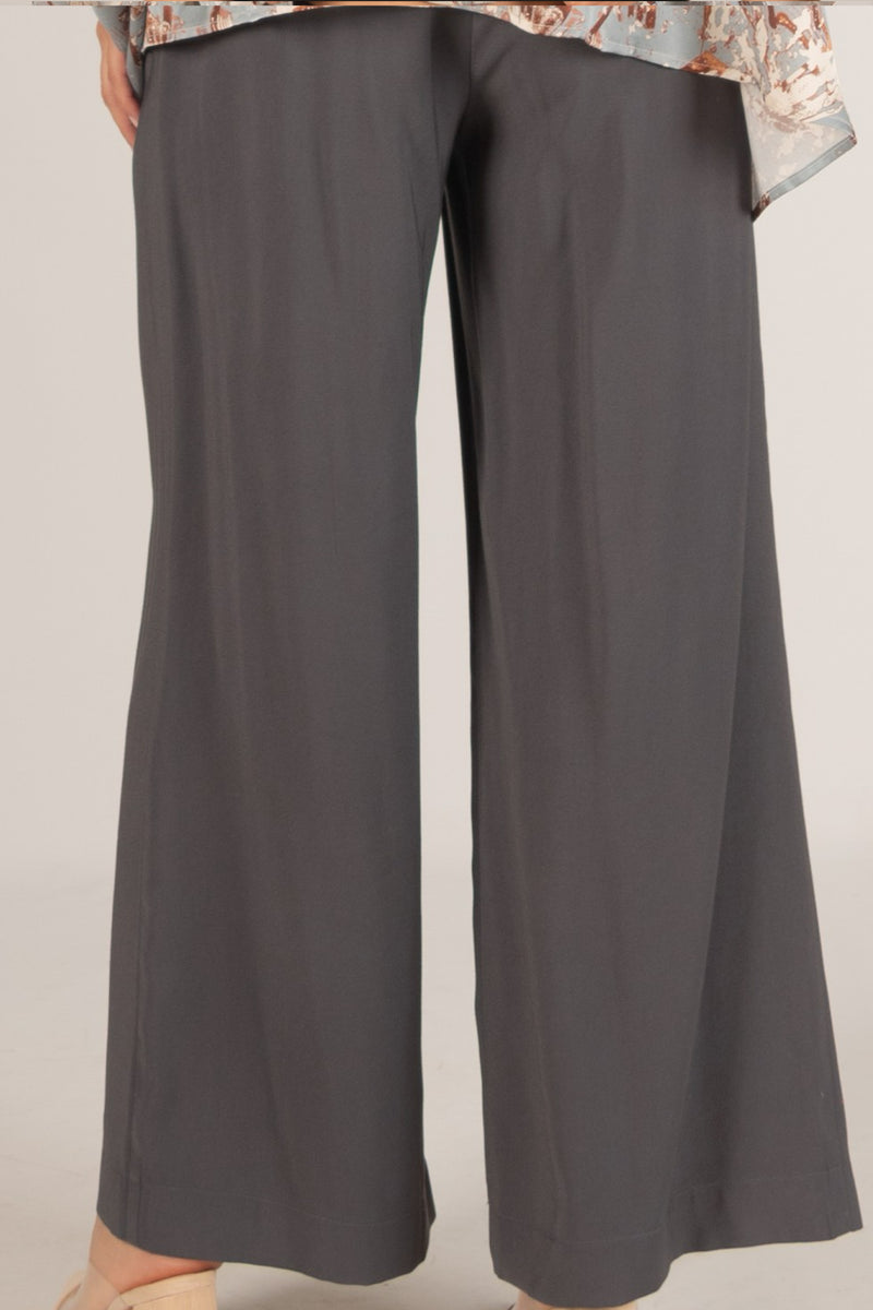 Wide Leg Trouser in Charcoal