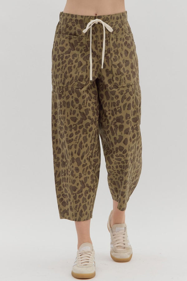 Olive Leopard Barrel Bottom