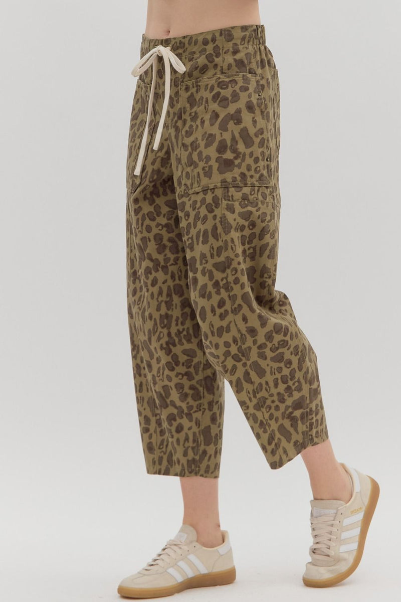Olive Leopard Barrel Bottom