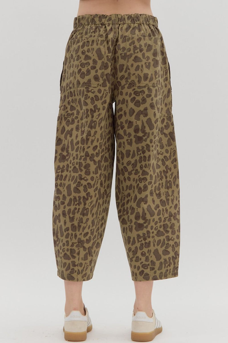 Olive Leopard Barrel Bottom
