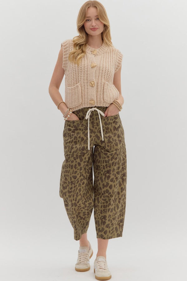 Olive Leopard Barrel Bottom
