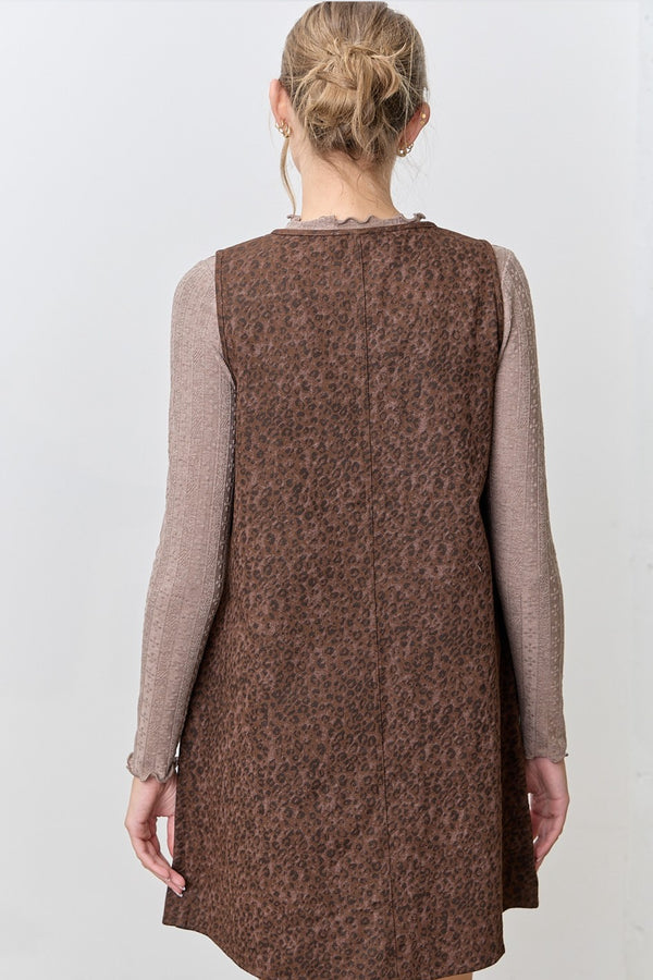 Cheetah Denim Button Down Mini Dress