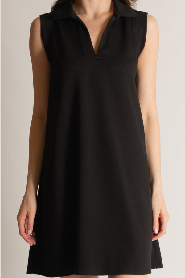 Collar Modal Dress in Black