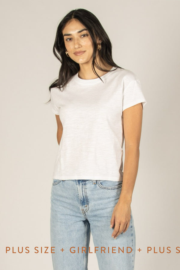 Cotton Short Sleeve Tee in White