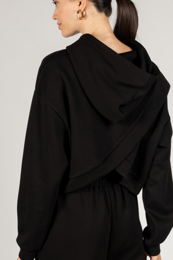 Buttery Soft Cropped Hoodie - Black