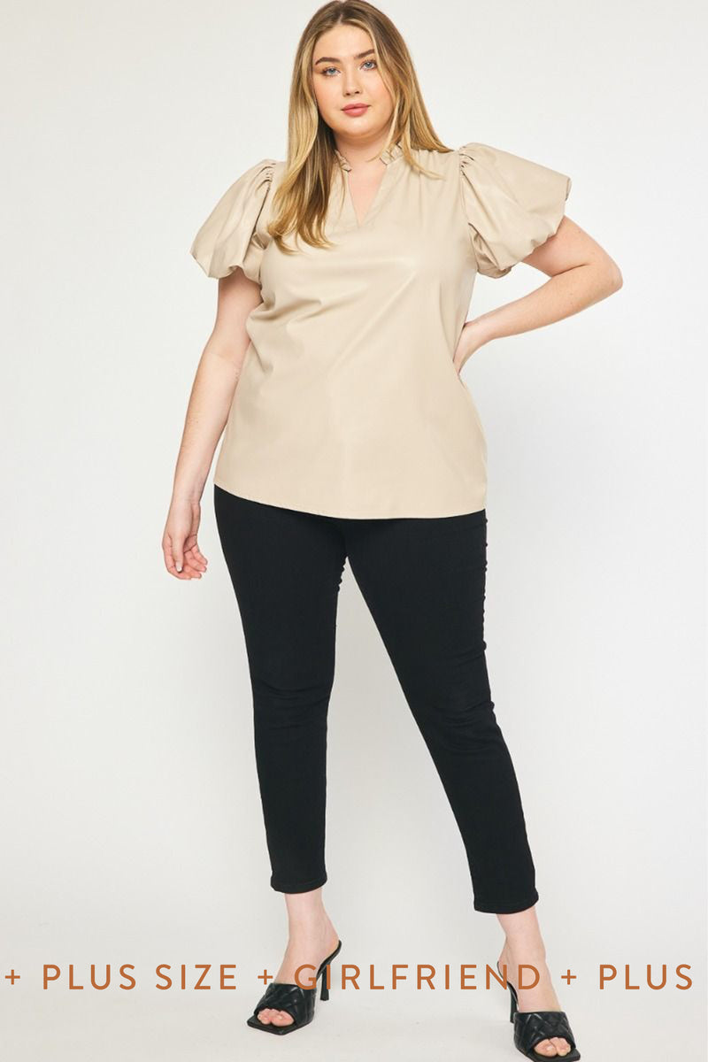 Ecru Puff Sleeve Blouse