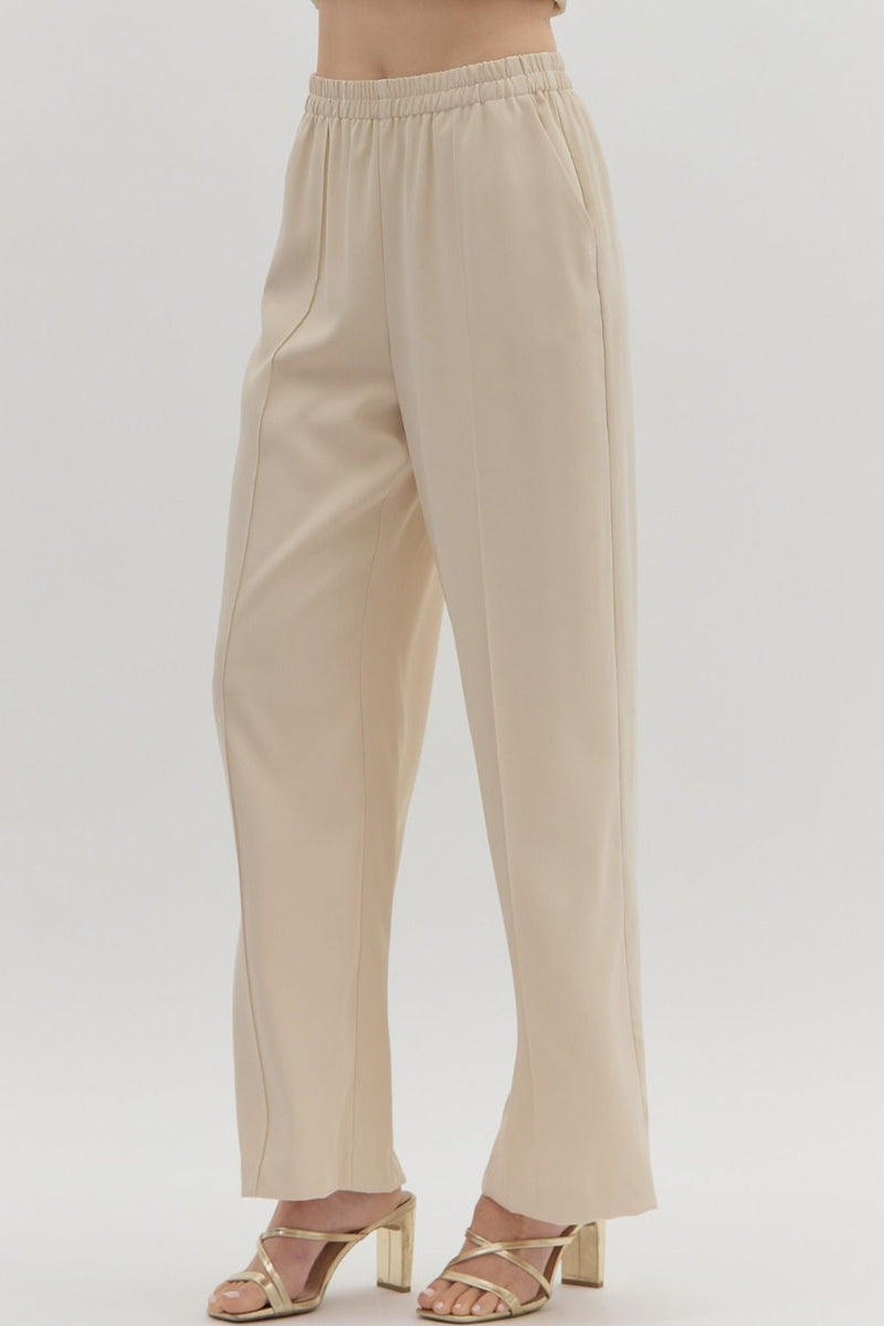 Ecru High-waisted Pant