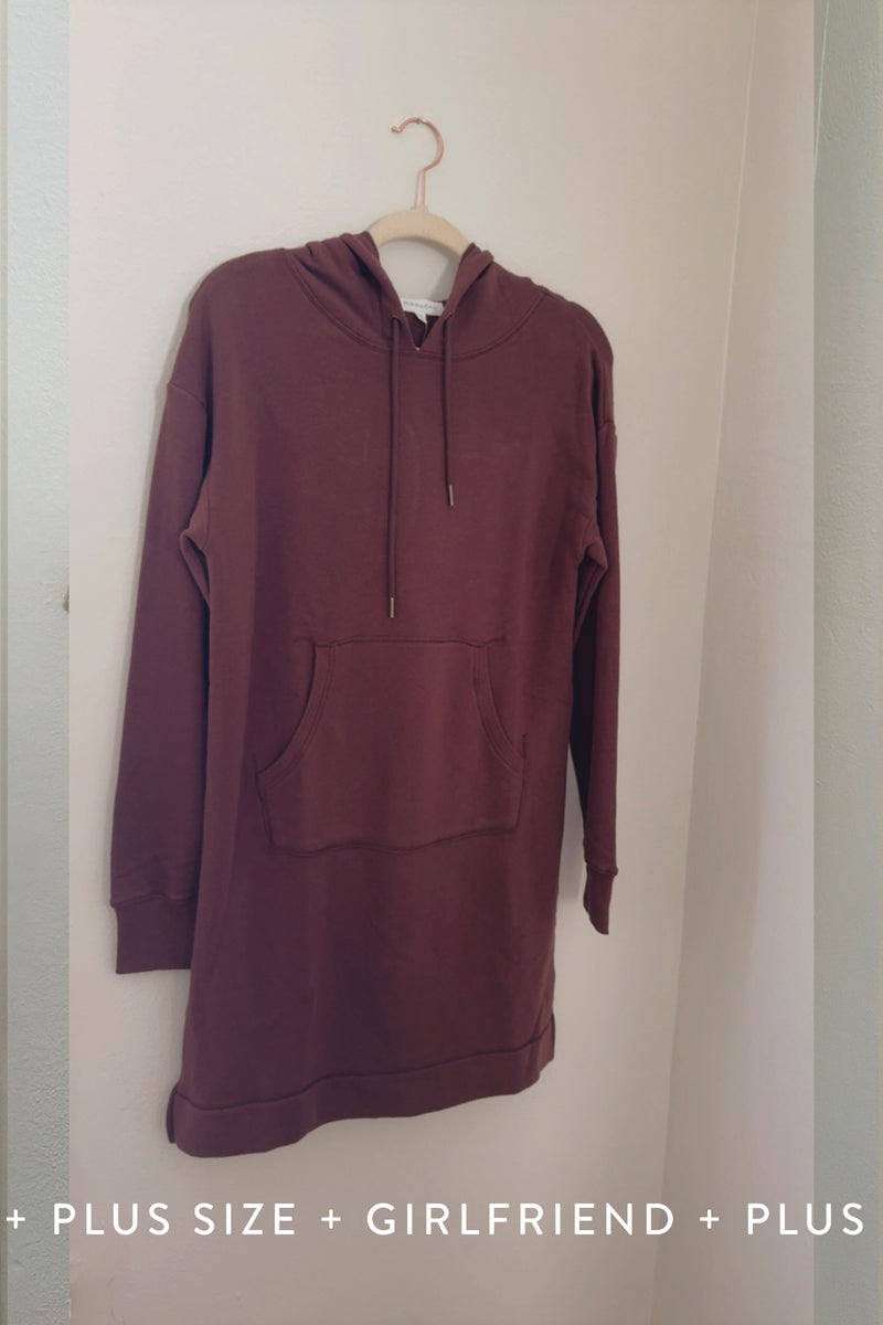 Espresso Hooded Sweatshirt Dress