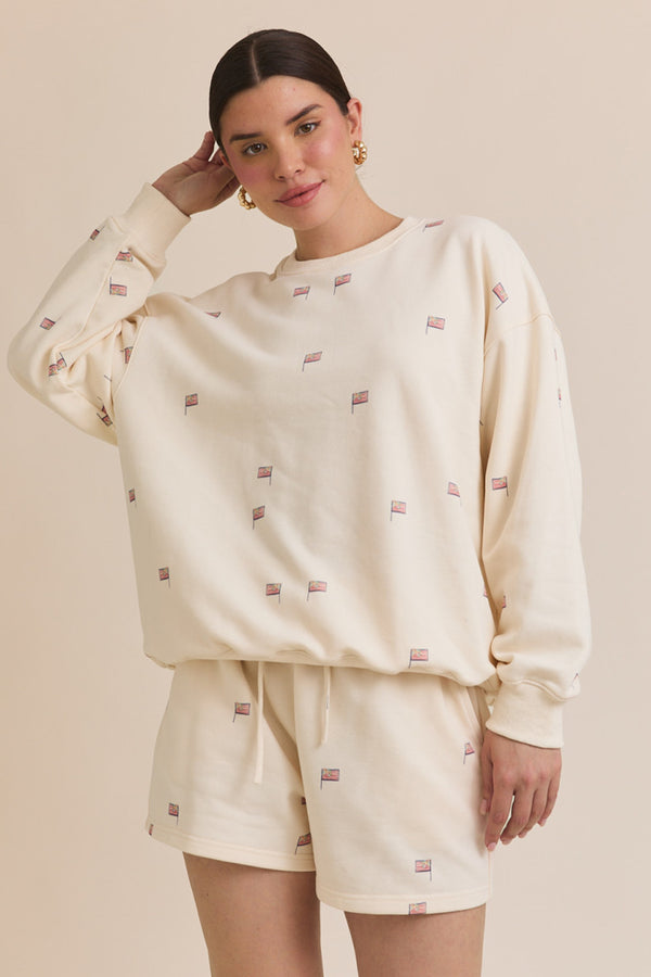 USA Bouquet Flag Sweat Set