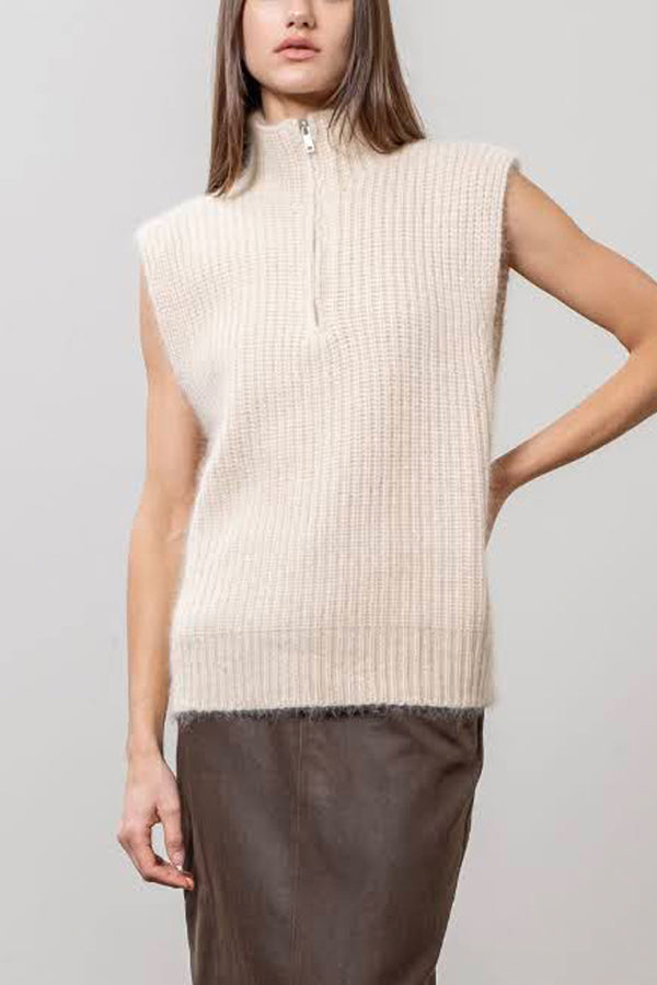 Turtleneck Sweater Vest with Zipper