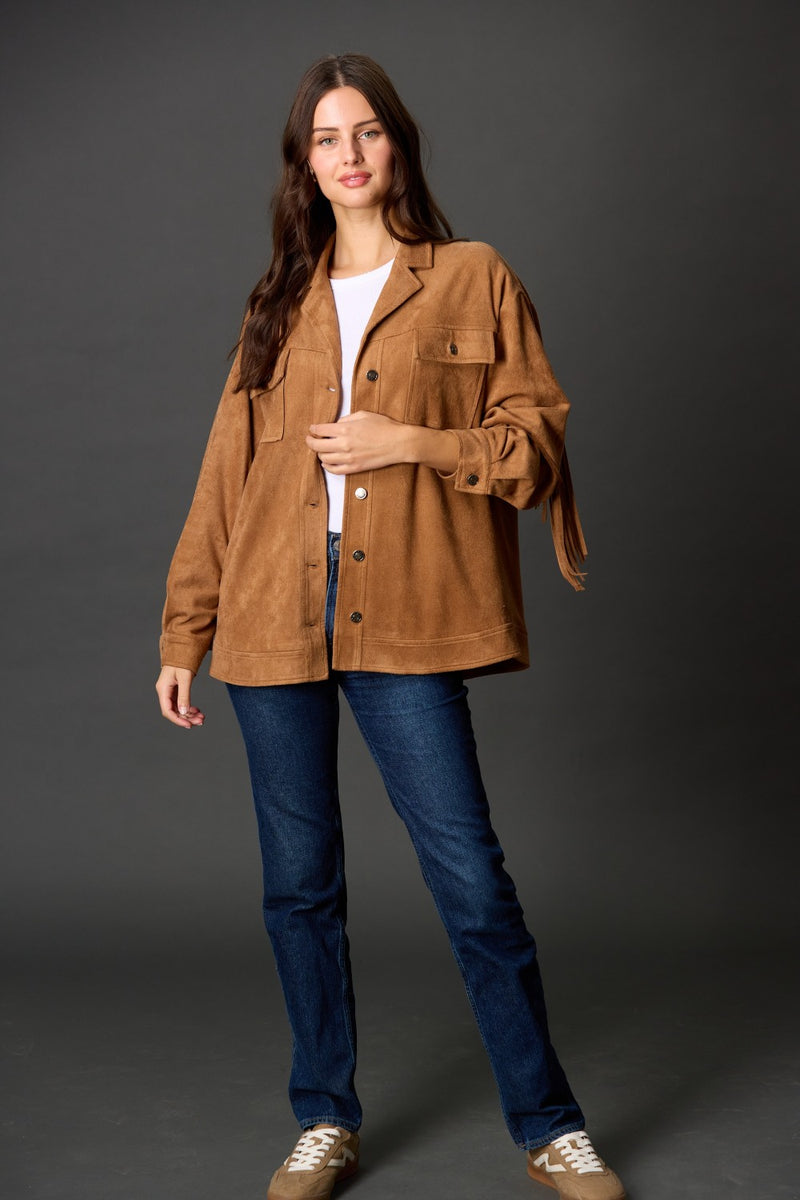 Camel Fringe Jacket