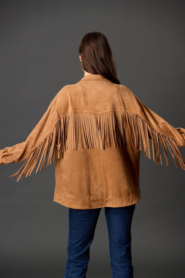 Camel Fringe Jacket