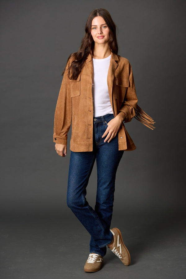 Camel Fringe Jacket