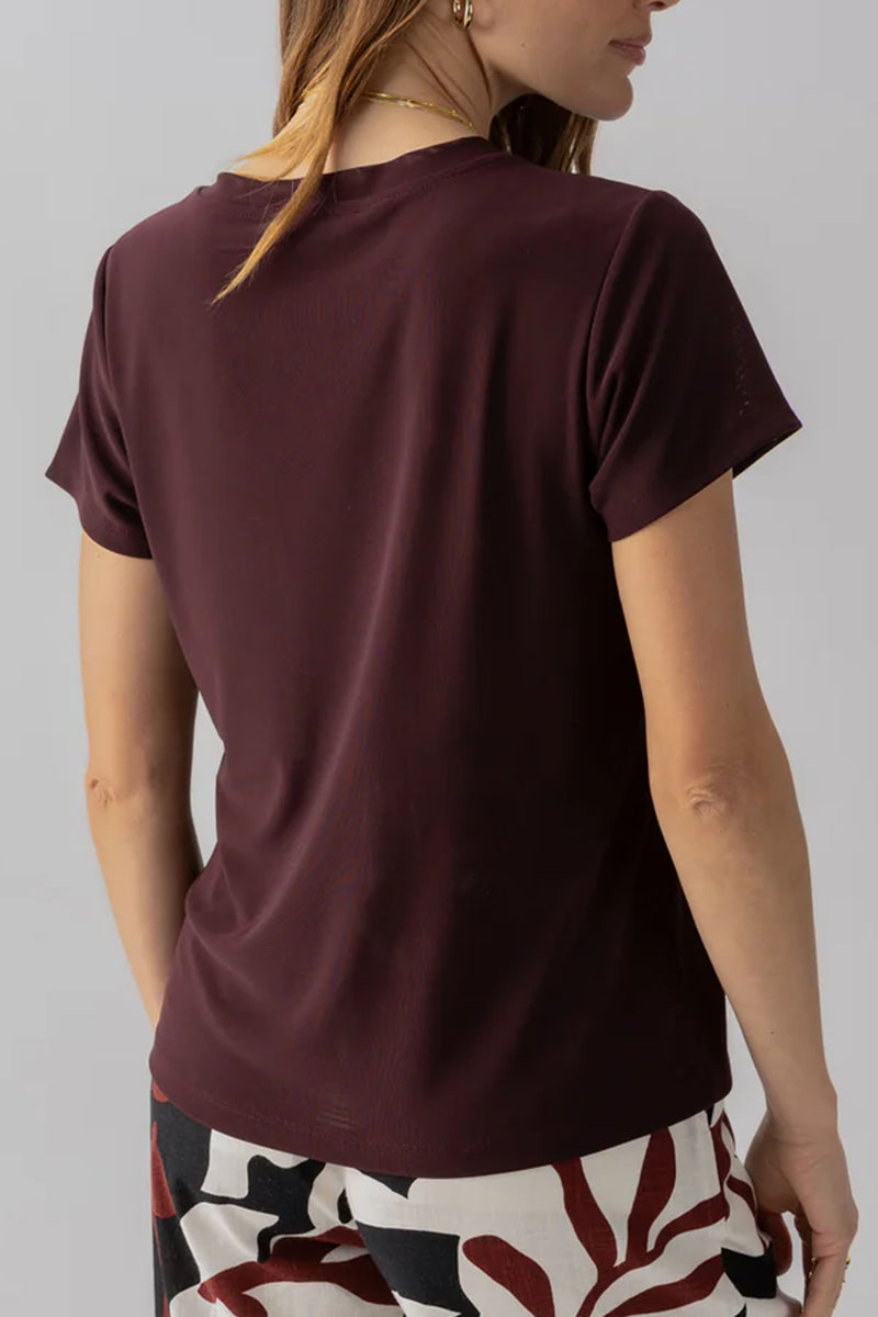 Perfect Mesh Tee in Dark Cherry