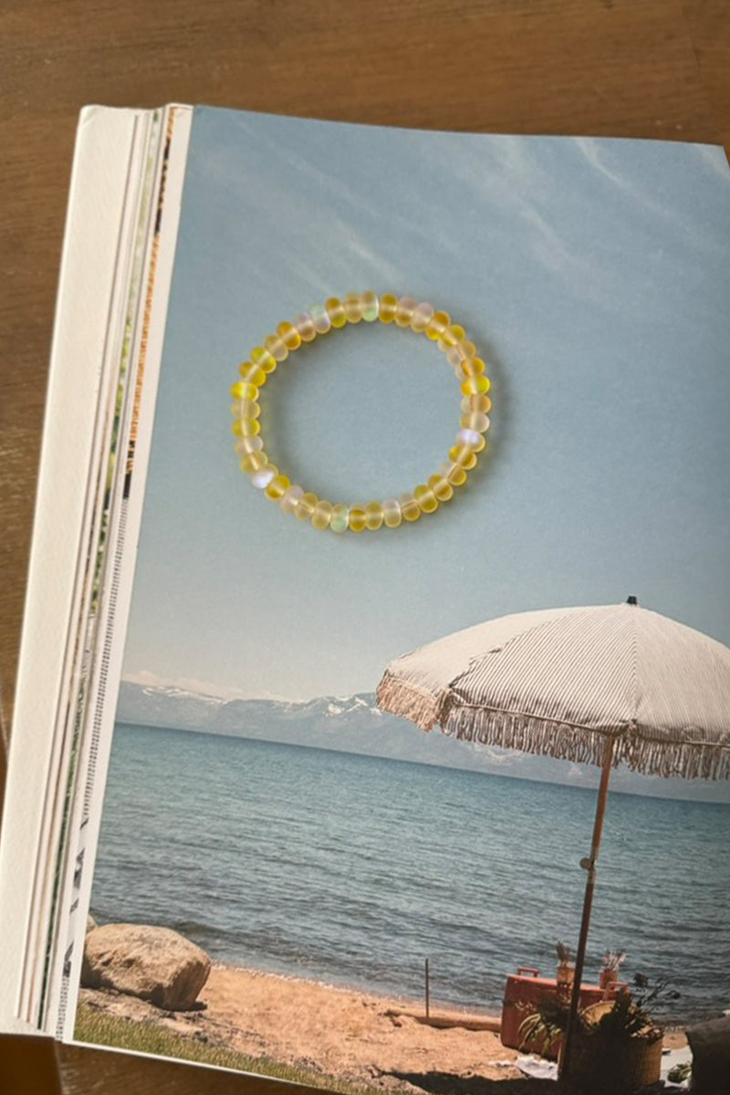 Moonstone Beaded Bracelet - Yellow