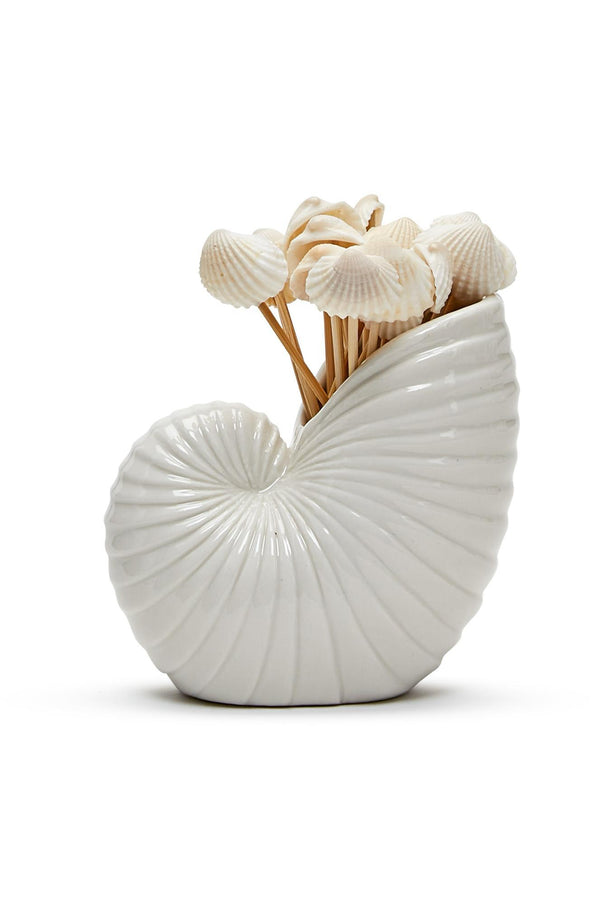 Nautilus Shell with Seashell Picks