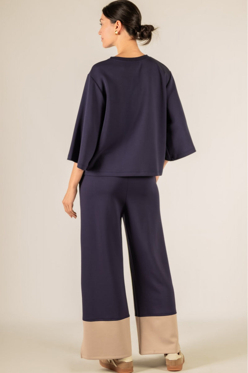 Navy Modal Contrast Pant