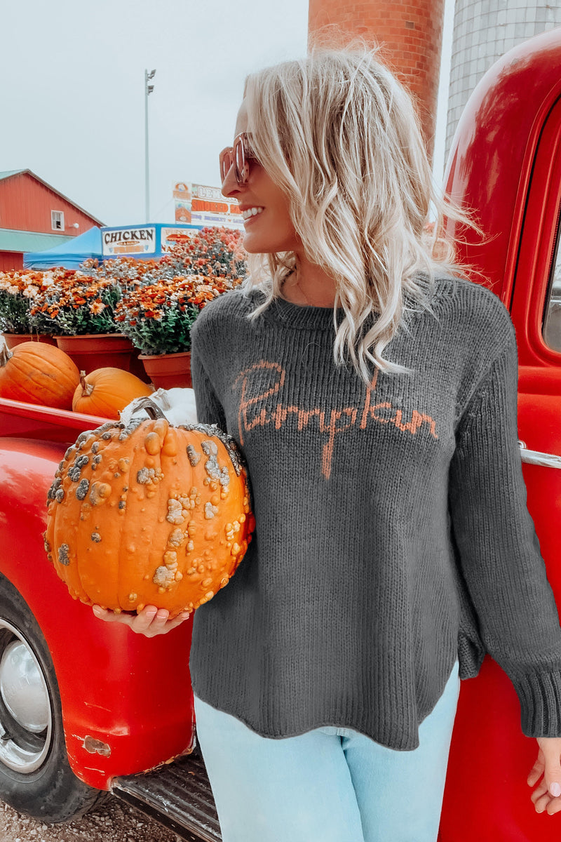 Grey Pumpkin Sweater