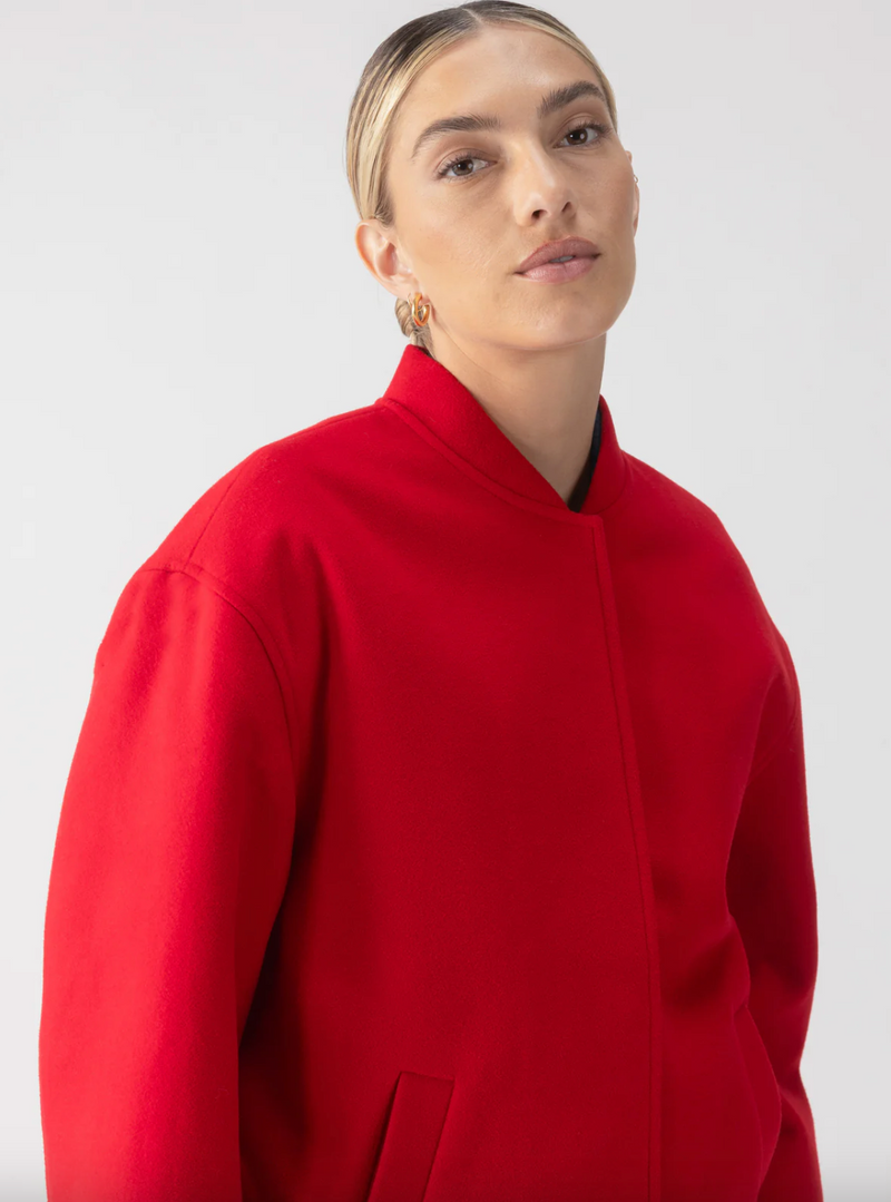 Modern Bomber Jacket in Mars Red