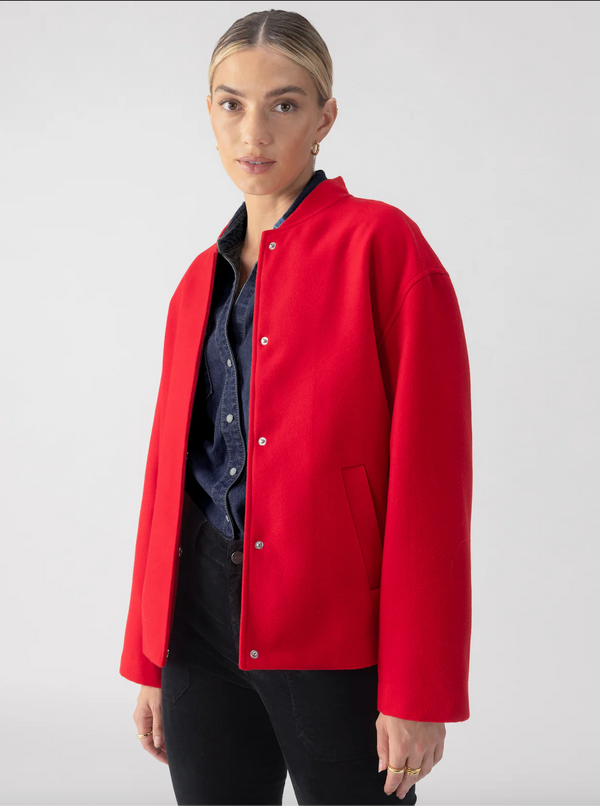 Modern Bomber Jacket in Mars Red