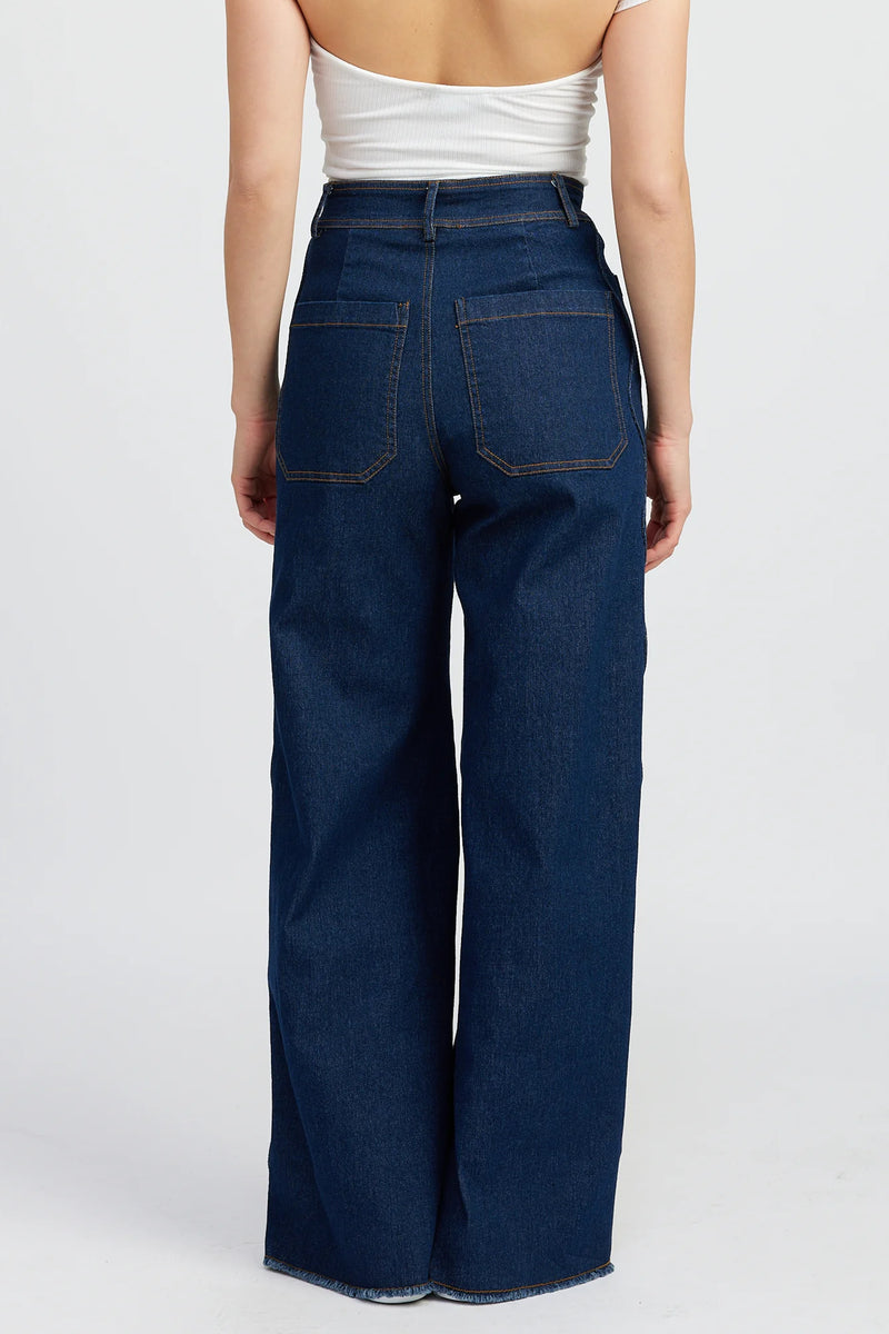 Scallop Jean in Dark Denim