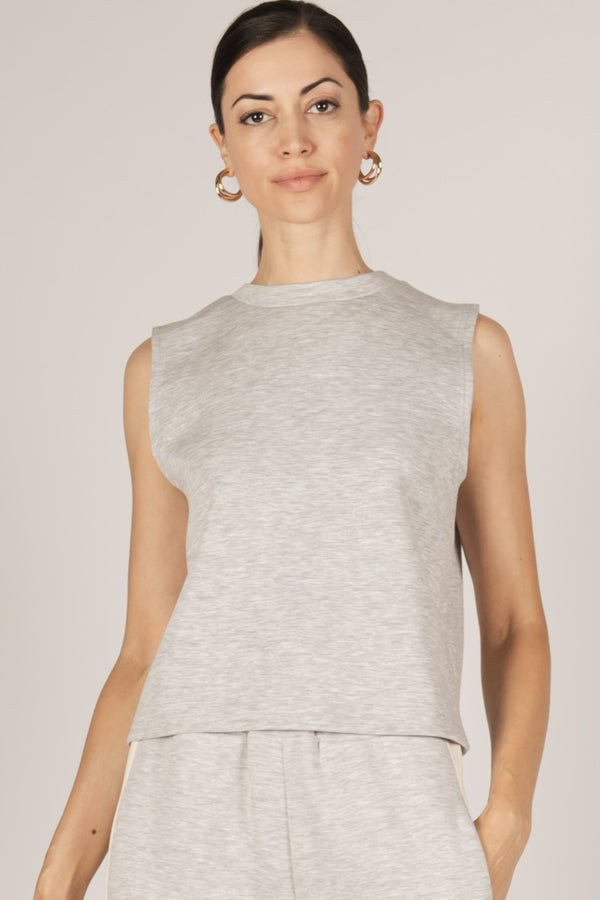 Modal Sleeveless Tank in Heather Grey