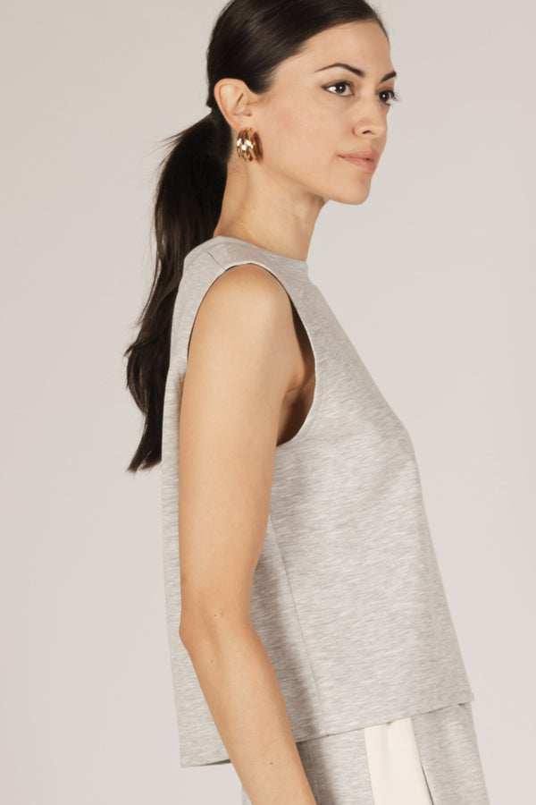 Modal Sleeveless Tank in Heather Grey