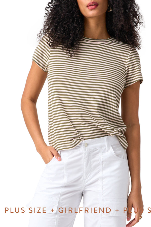 The Perfect Tee - Olive Stripe