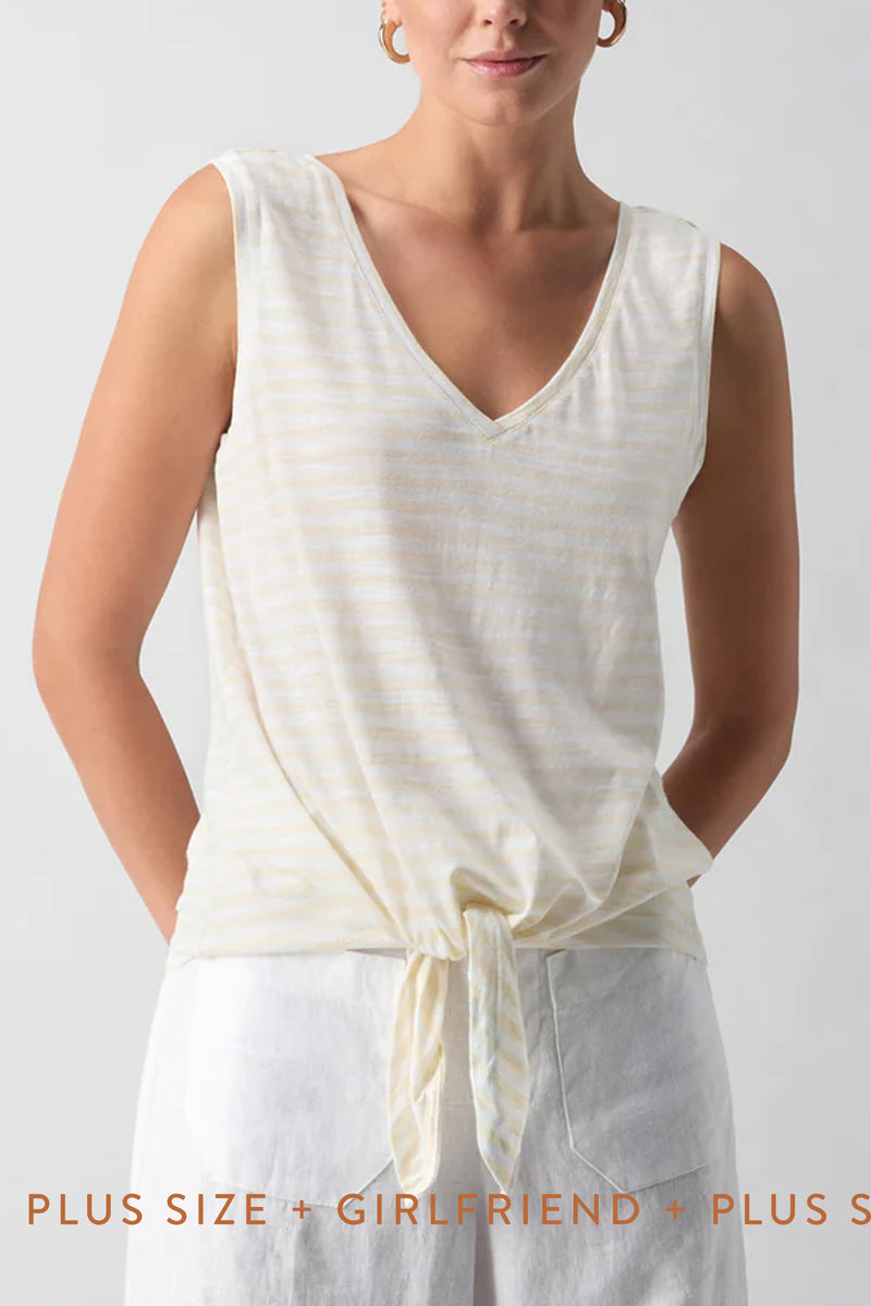 Striped V Neck Tie Tank