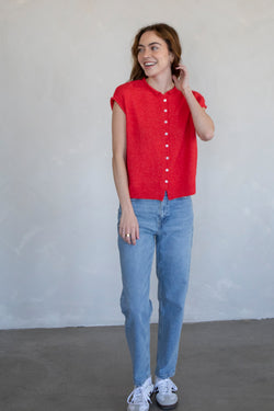 Tomato 🍅 Red Cozy Sweater Vest Cardigan