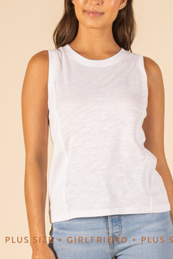 Ribbed Cotton Round Neck Tank