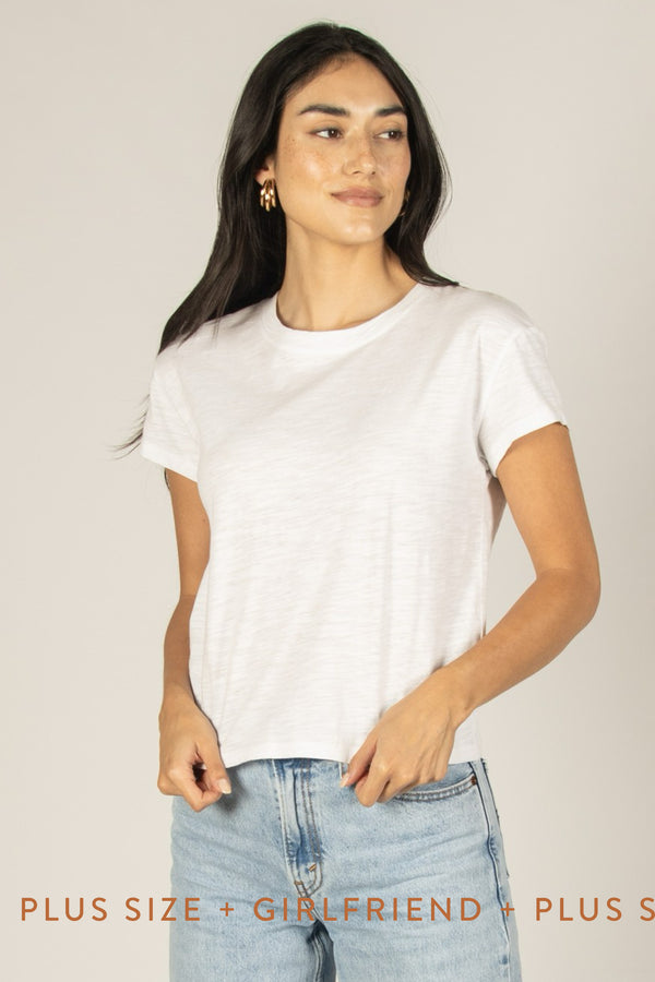 Cotton Short Sleeve Tee in White