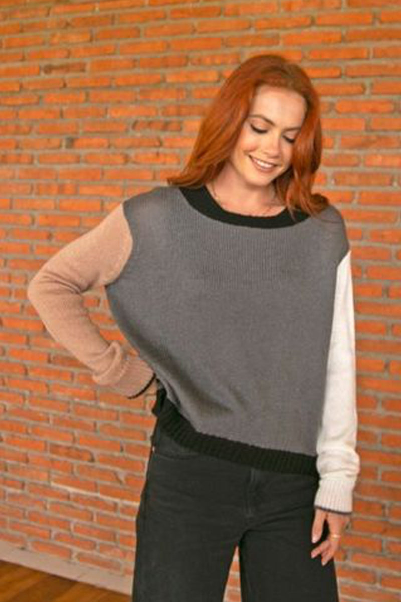 Colorblock Crew Lightweight Sweater