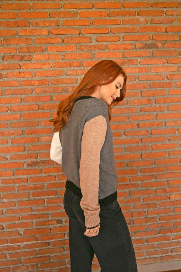 Colorblock Crew Lightweight Sweater