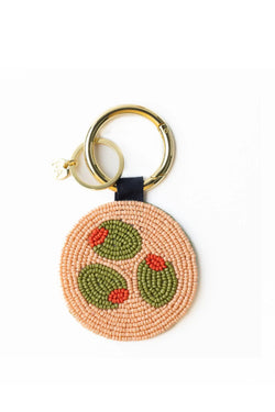 Kelsey Olives Seed Bead Bag Accessory Key Ring Blush